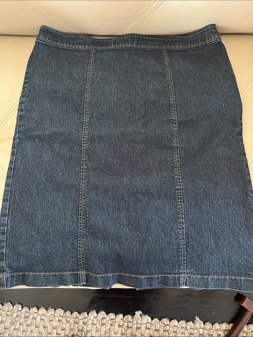Bisou Bisou Dark Blue Denim Pencil Skirt
